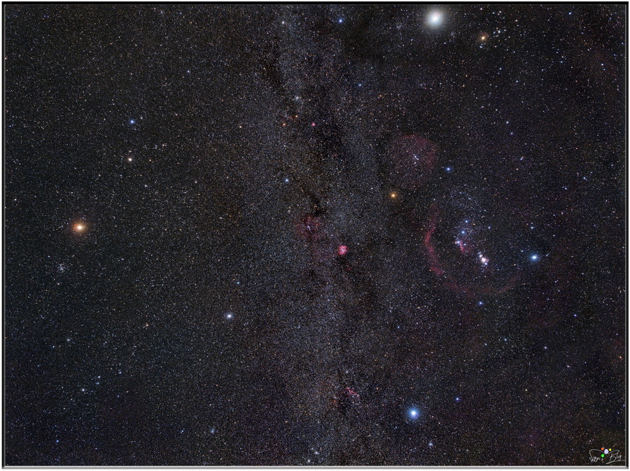 241227 Wintersternbilder Widefield Orion-Krebs mit Jupiter und Mars