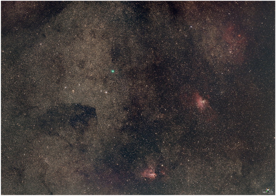 251018 C/2025 R2 Swan in der Sommermilchstraße Omega Nabel und Adlernebel