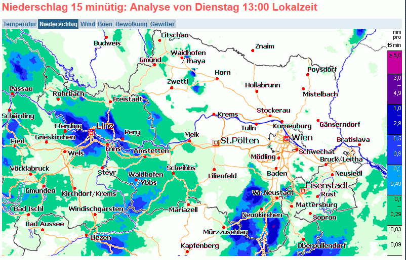 13:00 Regen