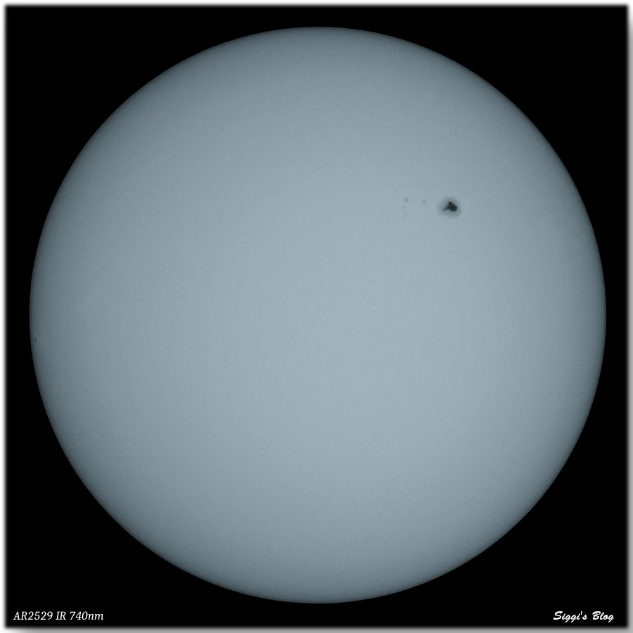 160416 Sonnenfleck AR2529 im IR Licht (ab 740nm)