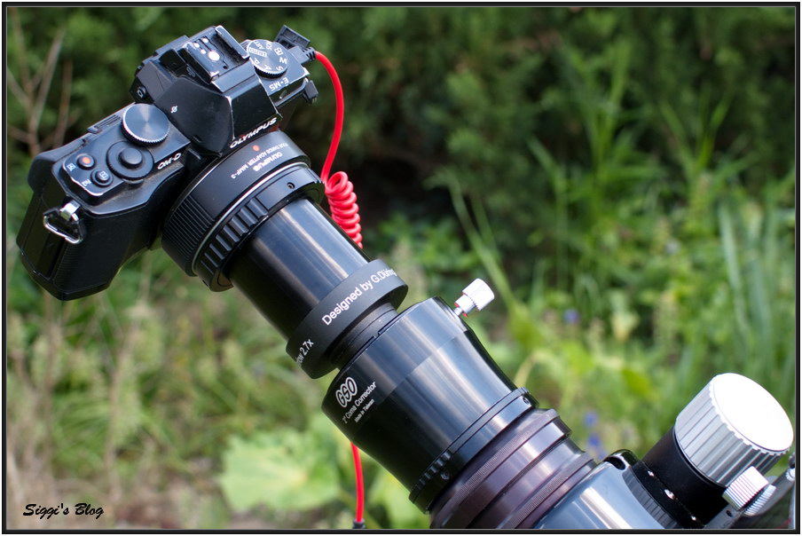 160509 EM5 + APM Barlow am Comakorrektor 160509 EM5 + APM Barlow am Comakorrektor