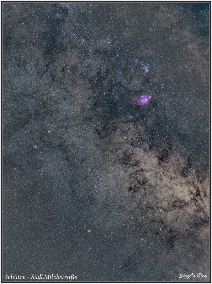 160807 Südliche Milchstraße Sternbild Schütze mit M8 und M20