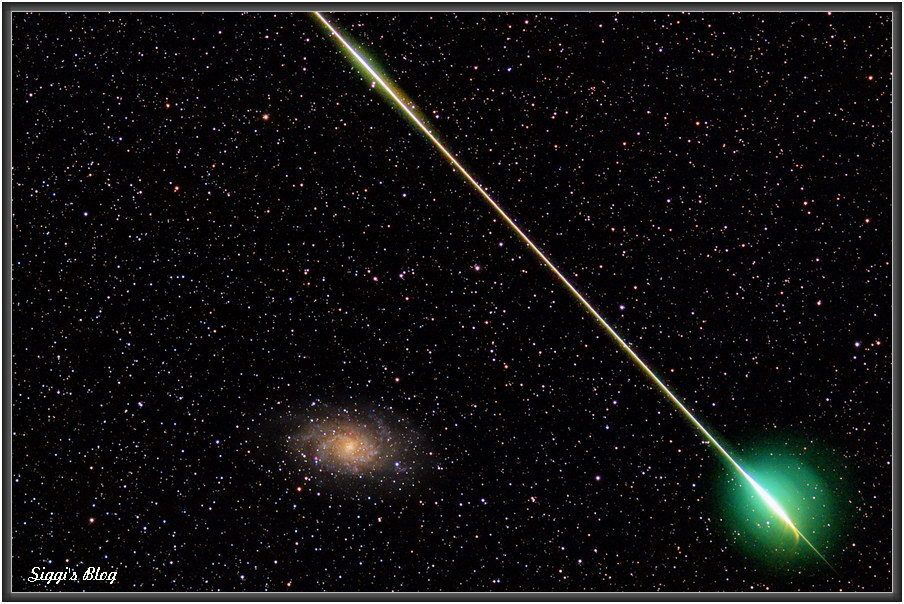 171015 M33/Dreiecksgalaxie und Meteor 171015 M33/Dreiecksgalaxie und Meteor