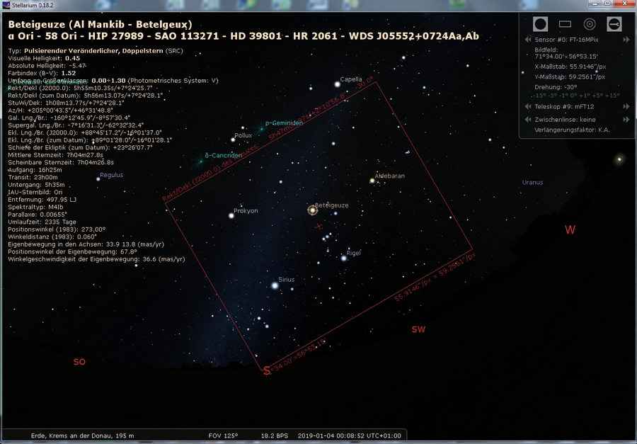Stellarium - Orion  mit 12mm