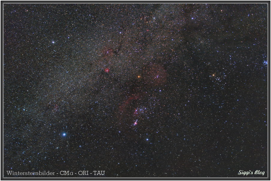190103 Wintersternbilder von Großen Hund (CMa) Orion bis Stier (TAU)