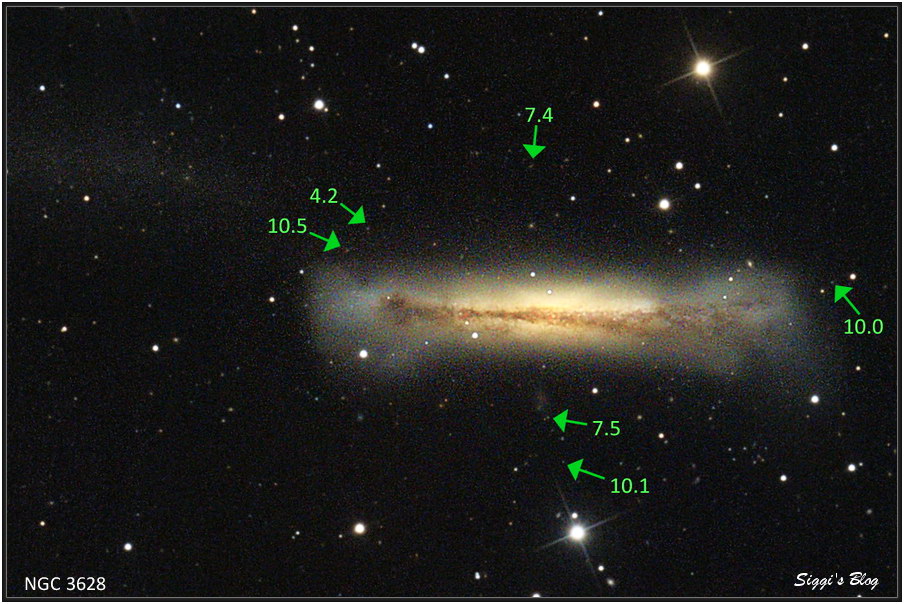 1905 NGC3628 - Hamburger Galaxie und Quasare 1905 NGC3628 - Hamburger Galaxie und Quasare
